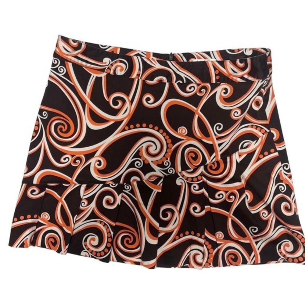 Lady Hagen Golf Brown Orange Pleated Skort Women's 12